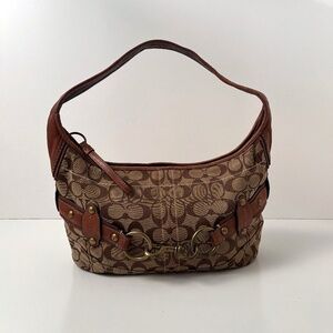 Vintage Coach Ergo Signature Hobo Shoulder Bag – Jacquard Canvas w Leather Trim
